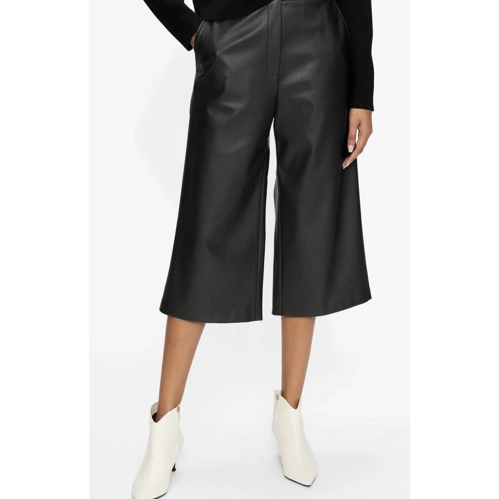 TED BAKER London Liivit Cropped-leg Faux‎ Leather Culottes Size 2 Nordstrom